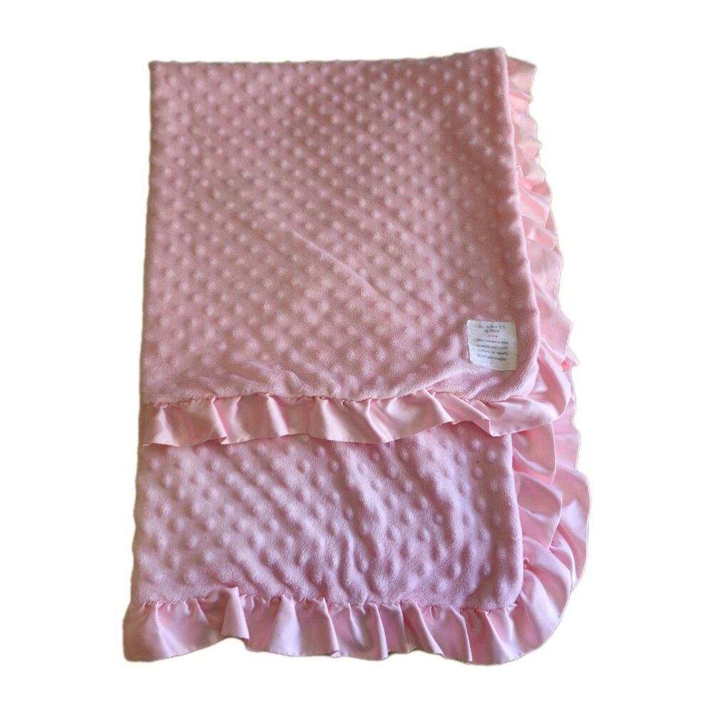 Carters Blanket Child of Mine Pink Satin Trim Minky‎ Blanket Lovey Ruffle